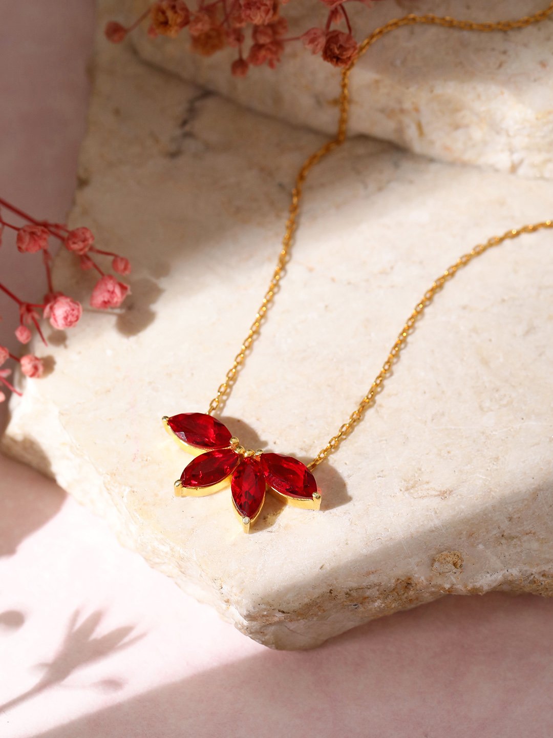 Sanguine Ray Pendant Chain (925 Real Silver) - Gold